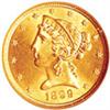 Image 1 : $5 Gold Liberty US Minted Coin- VF-AU Various Dates