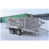 Image 1 : HM Bumper Hitch Flat Deck Trailer 12' with Stakes and Removable Plywood Sides, Tandem 