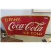 Image 1 : 1940s Coca Cola Metal Sign 35'' x 59'' 