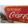 Image 2 : 1940s Coca Cola Metal Sign 35'' x 59'' 