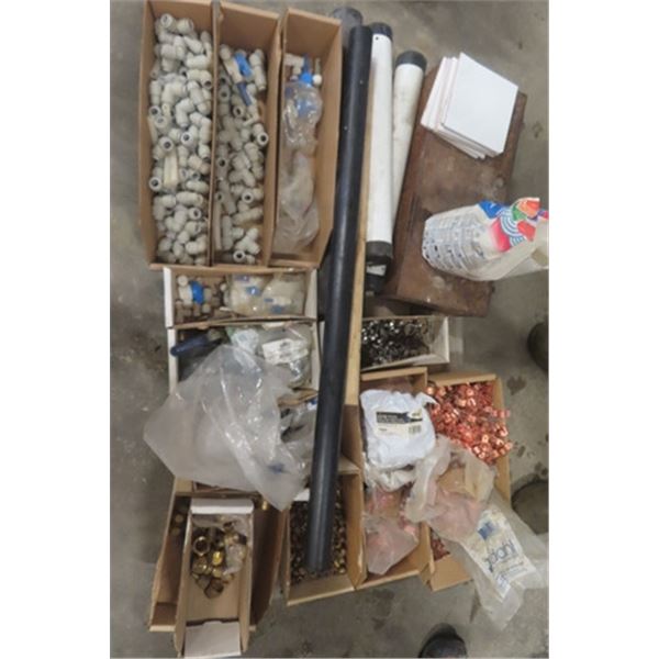 Pex, Push Bits, Steel Box, Tiles, Plumbers Bread, Copper Hanging Clamps, Odd Brass Fittings, Plus Mo