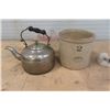 Image 1 : 2 Gallon Medalta Crock, Galvanized Tea Kettle 