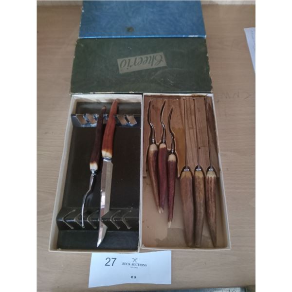 Knife and Fork Sets (x2) Pear Carving, Cheese Knives,