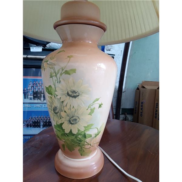 Ceramic Lamp Flowered Pattern