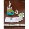 Image 1 : Crystal Figurines - Castle, Bear, Rabbit