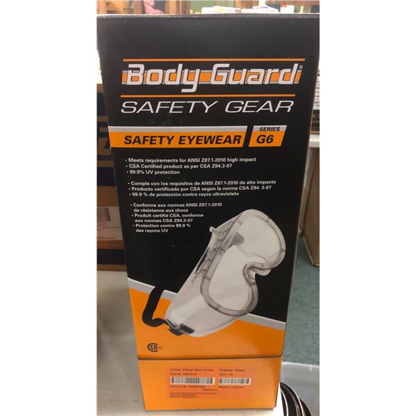 Two Boxes of Body Guard Safety Goggles (Series G6, Approximately 24 pieces)