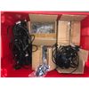 Image 2 : Six containers of assorted Plugs, Wire outlets, straps etc
