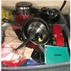 Image 2 : Six bins of Camping gear - Including Plates, Cups, Pots etc.