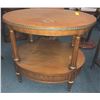 Image 2 : Oak Oval 2 tier Table (Approximately 29in x 24in)