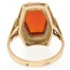 Image 6 : Vintage Russian 14k Rose Gold Bezel Set Carnelian Hexagon Ring