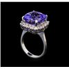 Image 4 : 14KT White Gold 8.63 ctw Tanzanite and Diamond Ring