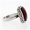 Image 6 : Vintage Sterling Silver Cushion Cabochon Carnelian Solitaire Ring