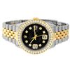 Image 3 : Rolex Mens Stainless Steel and Yellow Gold Black VVS Diamond 36mm Datejust