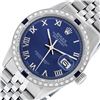 Image 1 : Rolex Mens Stainless Steel Blue Roman Diamond & Sapphire 36MM Oyster Perpetual D