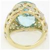 Image 5 : 14k Gold & Platinum 19.49 ctw Large GIA Aquamarine & Diamond Basket Weave Ring
