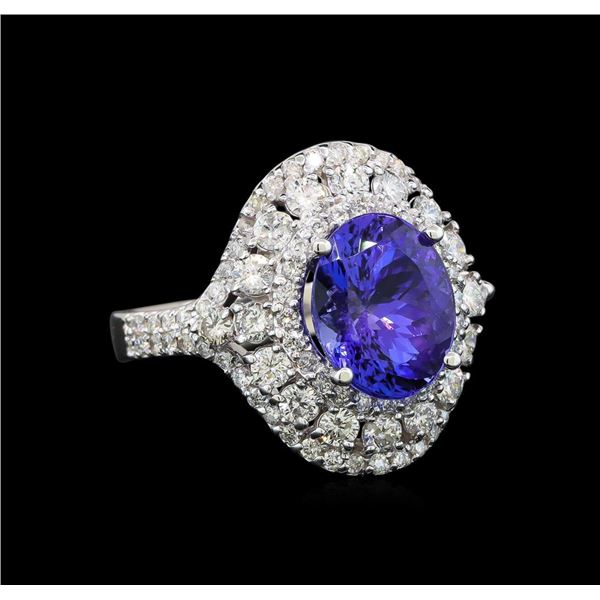 14KT White Gold 3.40 ctw Tanzanite and Diamond Ring