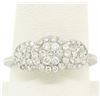 Image 3 : 14k White Gold F VS2 1.25 ctw Triple Cluster Round Brilliant Diamond Band Ring
