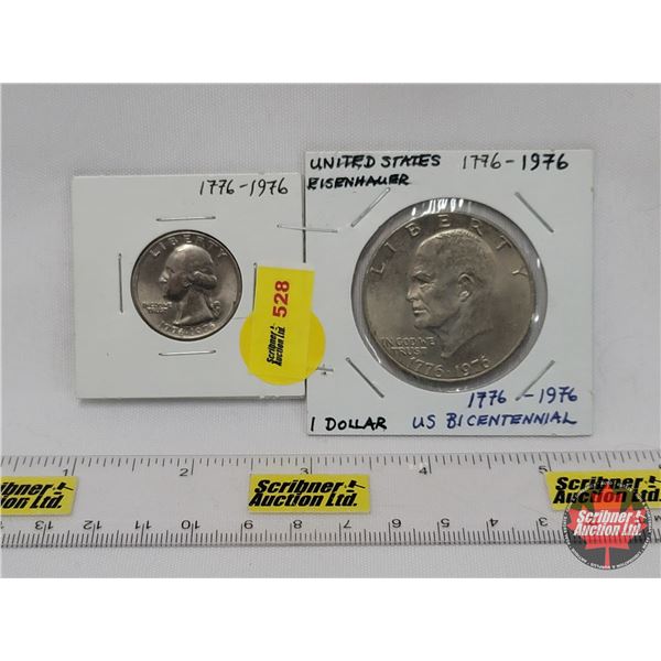 USA Quarter & Dollar 1776-1976 Bicentennial (SEE PICS!)