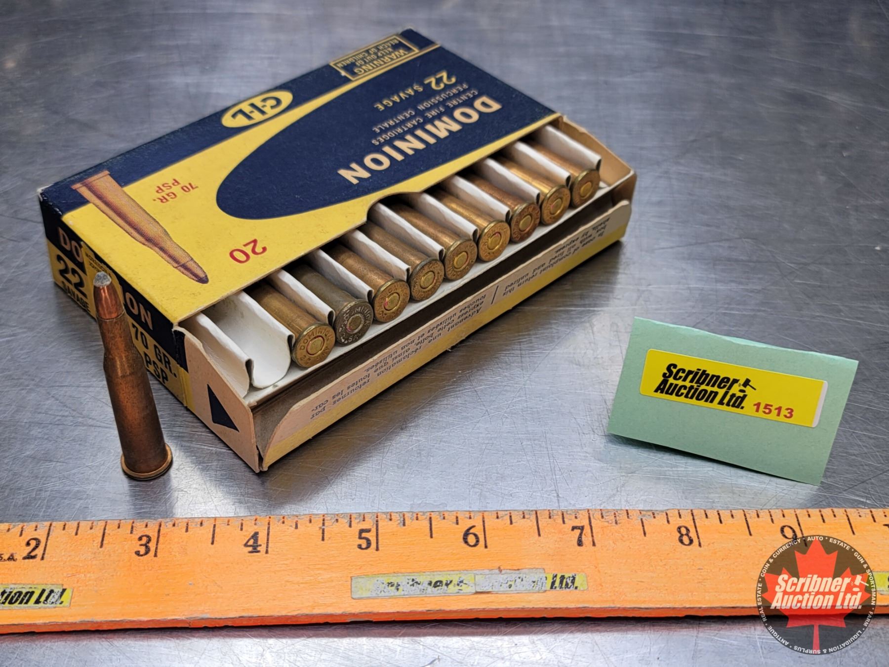 AMMO: Vintage : CIL Dominion 22 Savage H.P. (1 Box of 20 = 20 Rnds ...