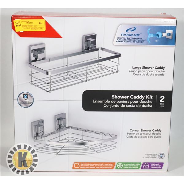 TWO SHOWER CADDY KIT, INCLUDES LARGE SHOWER CADDY