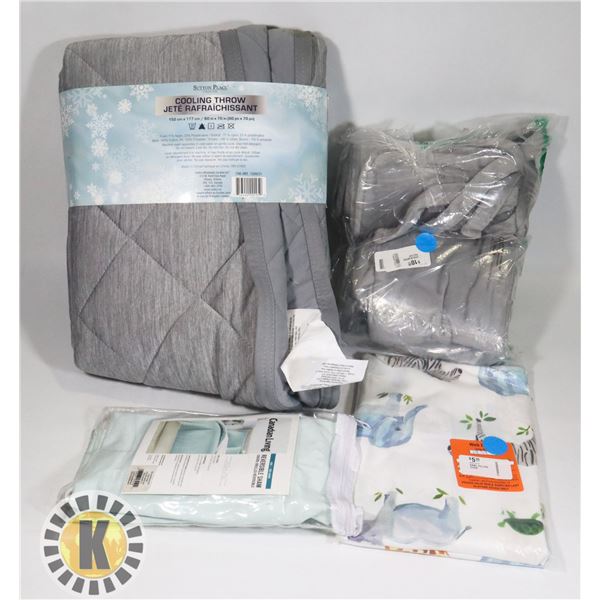 SET OF 1 CRIB BUMPER PAD SET, 2 PILLOW SHAMS AND