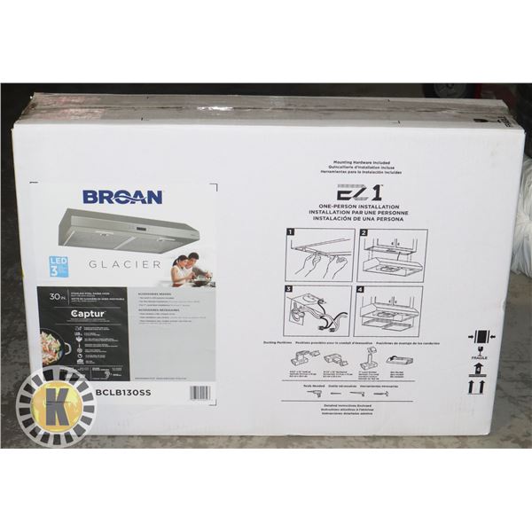 BROAN 30" STAINLESS STEEL RANGE HOOD