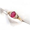 Image 2 : 10K YELLOW GOLD NATURAL RUBY(1.05CT) DIAMOND