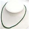 Image 2 : 10K WHITE GOLD NATURAL EMERALD(37CT) NECKLACE