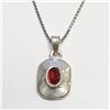 Image 1 : SILVER GARNET(0.5CT) NECKLACE