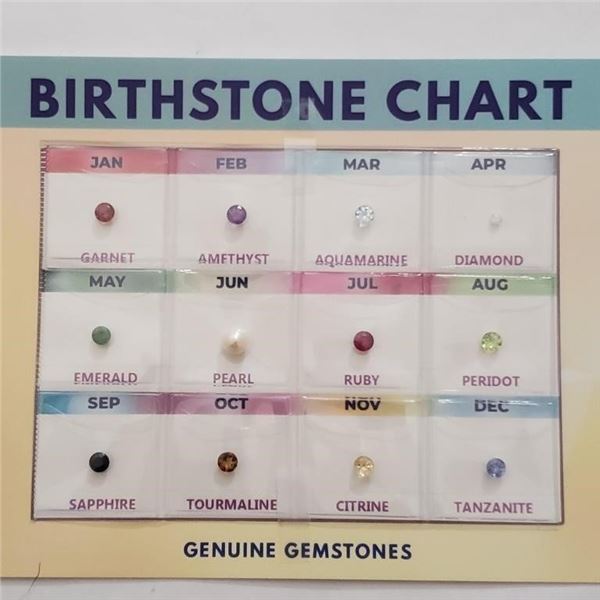 BIRTHSTONE CHART GENUINE GEMSTONE