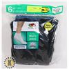 Image 1 : BLACK ANKLE SOCKS,12-16,PACK OF 6,FRUIT OF THE