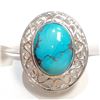 Image 1 : SILVER TURQUOISE RING (~WEIGHT 12.5G) SIZE 10.5