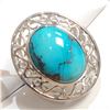 Image 2 : SILVER TURQUOISE RING (~WEIGHT 12.5G) SIZE 10.5