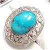 Image 3 : SILVER TURQUOISE RING (~WEIGHT 12.5G) SIZE 10.5