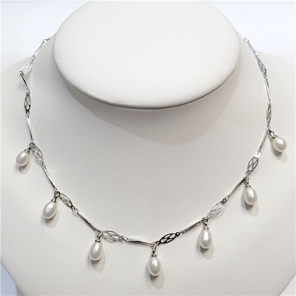 SILVER FRESH WATER PEARL NECKLACE