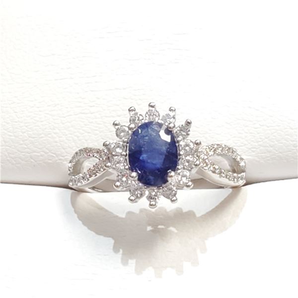 SILVER SAPPHIRE(1.5CT) RING SIZE 8