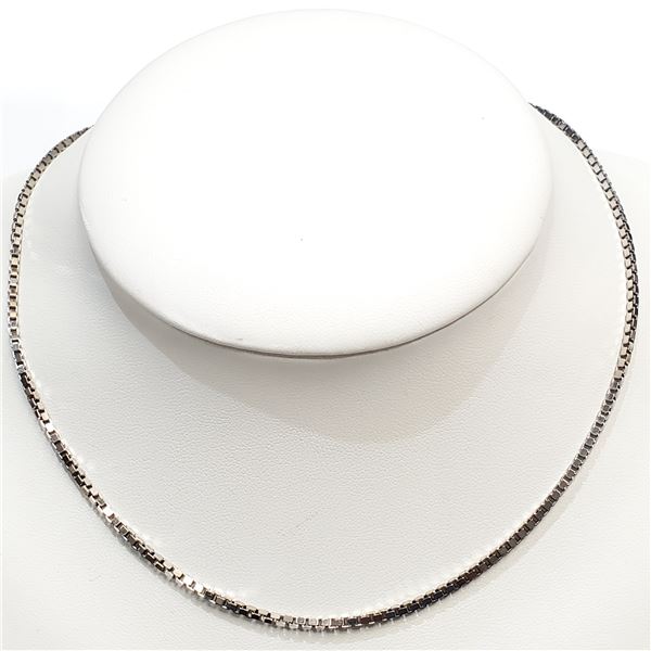 SILVER 16" RHODIUM PLATED NECKLACE(~WEIGHT 9G)