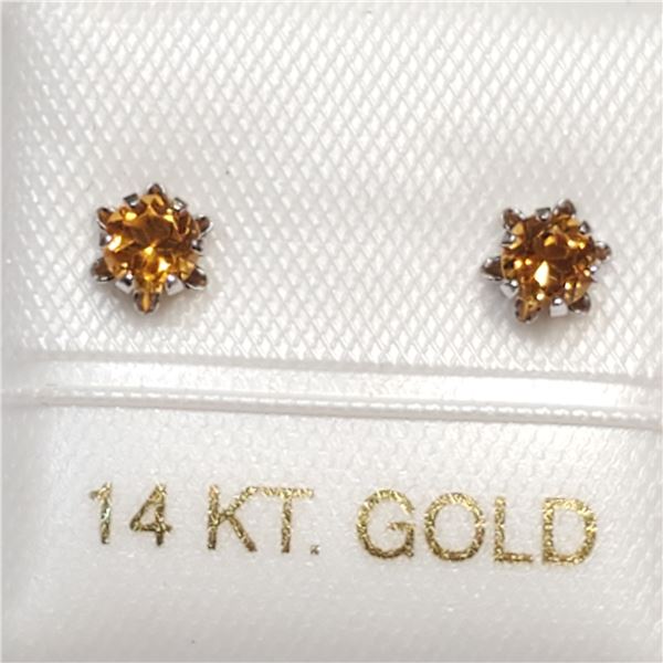 14K YELLOW GOLD CITRINE EARRINGS