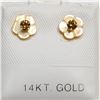 Image 1 : 14K YELLOW GOLD 2 DIAMONDS(0.125CT) EARRINGS