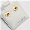 Image 2 : 14K YELLOW GOLD 2 DIAMONDS(0.125CT) EARRINGS