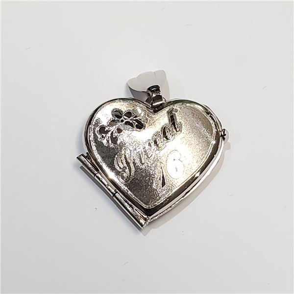 10K WHITE GOLD  SWEET 16  LOCKET PENDANT