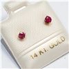 Image 2 : 14K YELLOW GOLD RUBY(0.13CT) EARRINGS