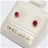 Image 3 : 14K YELLOW GOLD RUBY(0.13CT) EARRINGS