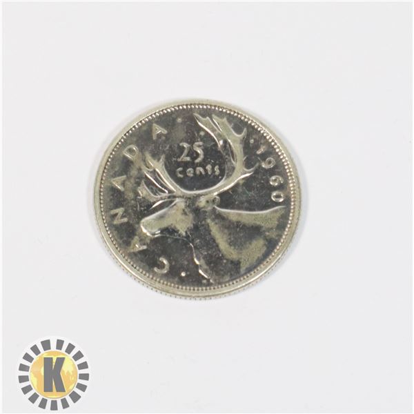 SILVER CANADIAN 25 CENTS COIN(~WEIGHT 5.8G)