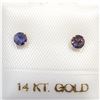 Image 1 : 14K YELLOW GOLD IOLITE  EARRINGS