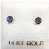 14K YELLOW GOLD IOLITE  EARRINGS