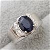 Image 2 : SILVER SAPPHIRE(3CT) RING SIZE 9.25