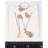 Image 1 : NEW ROSE GOLD TONE RHINESTONE ROSE THEME SET