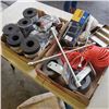 Image 1 : 2 TRAYS OF DUAL PULLEY LIFT, AIR LINES, GUTTER GUARD AND MORE