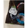 Image 2 : BOX OF GRINDING WHEELS, TAPE AND MASKING TAPE